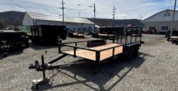 2027 BWISE 7×16 UTILITY TRAILER–7,000 GVW | TWO PIECE SPLIT DETACHABLE GATE | ELECTRIC BRAKES | (UT-716)-BLACK