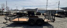 2027 BWISE 7×16 UTILITY TRAILER–7,000 GVW | TWO PIECE SPLIT DETACHABLE GATE | ELECTRIC BRAKES | (UT-716)-BLACK