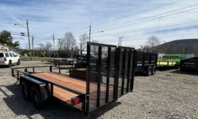 2027 BWISE 7×16 UTILITY TRAILER–7,000 GVW | TWO PIECE SPLIT DETACHABLE GATE | ELECTRIC BRAKES | (UT-716)-BLACK