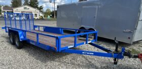 2027 BWISE 7×18 UTILITY TRAILER–7,000 GVW | TWO PIECE SPLIT DETACHABLE GATE | ELECTRIC BRAKES | (UT-718)-BLUE