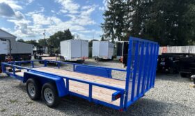 2027 BWISE 7×18 UTILITY TRAILER–7,000 GVW | TWO PIECE SPLIT DETACHABLE GATE | ELECTRIC BRAKES | (UT-718)-BLUE