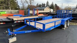 2027 BWISE 7×18 UTILITY TRAILER–7,000 GVW | TWO PIECE SPLIT DETACHABLE GATE | ELECTRIC BRAKES | (UT-718)-BLUE