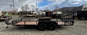 2027 BWISE 7×18 UTILITY LANDSCAPING TRAILER-7,000 GVW, SPLIT/TWO PIECE REAR GATE & ELECTRIC BRAKES (UT-718)-BLACK