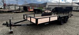 2027 BWISE 7×18 UTILITY LANDSCAPING TRAILER-7,000 GVW, SPLIT/TWO PIECE REAR GATE & ELECTRIC BRAKES (UT-718)-BLACK