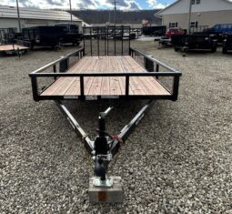 2027 BWISE 7×18 UTILITY LANDSCAPING TRAILER-7,000 GVW, SPLIT/TWO PIECE REAR GATE & ELECTRIC BRAKES (UT-718)-BLACK