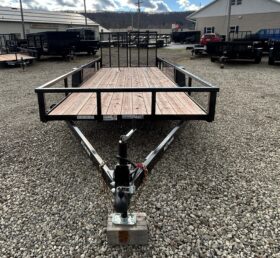 2027 BWISE 7×18 UTILITY LANDSCAPING TRAILER-7,000 GVW, SPLIT/TWO PIECE REAR GATE & ELECTRIC BRAKES (UT-718)-BLACK