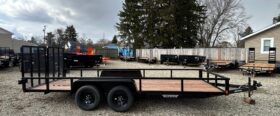 2027 BWISE 7×18 UTILITY LANDSCAPING TRAILER-7,000 GVW, SPLIT/TWO PIECE REAR GATE & ELECTRIC BRAKES (UT-718)-BLACK