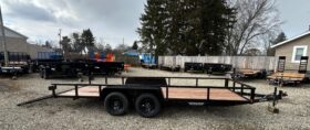 2027 BWISE 7×18 UTILITY LANDSCAPING TRAILER-7,000 GVW, SPLIT/TWO PIECE REAR GATE & ELECTRIC BRAKES (UT-718)-BLACK