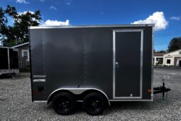 2026 Haulmark Passport Deluxe 7 x 12 Enclosed Cargo Trailer-7,000 GVW, 7\’ Interior, V-Nose, Ramp Door (PP712T2-D)-Gray