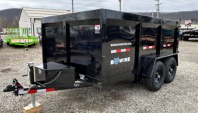 2026 BWISE 7×12 DUMP TRAILER-12,000 GVW, 44″ HIGH SIDE, BARN DOORS, RAMPS & D-RINGS (DT712LP-LE-12-H)