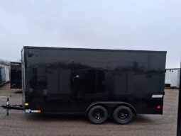 2026 Haulmark Passport Deluxe 7 x 16 Phantom Black Enclosed Cargo Trailer-7,000 GVW, 7\’ Interior, V-Nose, Ramp Door (PP716T2-D)-Phantom Black