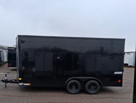 2026 Haulmark Passport Deluxe 7 x 16 Phantom Black Enclosed Cargo Trailer-7,000 GVW, 7\’ Interior, V-Nose, Ramp Door (PP716T2-D)-Phantom Black