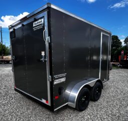2026 Haulmark Passport Deluxe 7 x 12 Enclosed Cargo Trailer-7,000 GVW, 7\’ Interior, V-Nose, Ramp Door (PP712T2-D)-Gray
