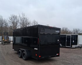 2026 Haulmark Passport Deluxe 7 x 16 Phantom Black Enclosed Cargo Trailer-7,000 GVW, 7\’ Interior, V-Nose, Ramp Door (PP716T2-D)-Phantom Black