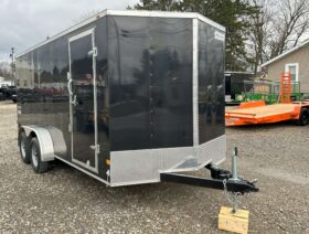 2026 Haulmark Passport Deluxe 7 x 16 Enclosed Cargo Trailer-7,000 GVW, 6\\\’6\\\” Interior, V-Nose, Ramp Door (PP716T2-D)-Black