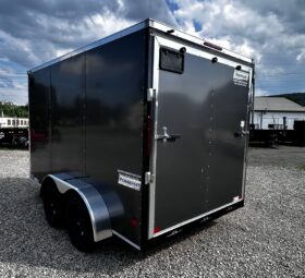 2026 Haulmark Passport Deluxe 7 x 12 Enclosed Cargo Trailer-7,000 GVW, 7\’ Interior, V-Nose, Ramp Door (PP712T2-D)-Gray