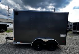 2026 Haulmark Passport Deluxe 7 x 12 Enclosed Cargo Trailer-7,000 GVW, 7\’ Interior, V-Nose, Ramp Door (PP712T2-D)-Gray