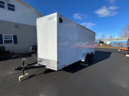 2026 Haulmark Passport Deluxe 7 x 16 Enclosed Cargo Trailer-7,000 GVW, 7\\\’ Interior, V-Nose, Ramp Door (PP716T2-D)-White