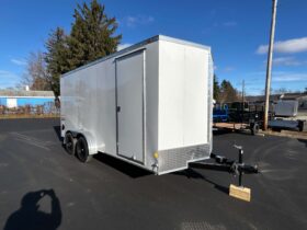 2026 Haulmark Passport Deluxe 7 x 16 Enclosed Cargo Trailer-7,000 GVW, 7\\\’ Interior, V-Nose, Ramp Door (PP716T2-D)-White