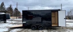 2026 Haulmark Passport Deluxe 7 x 16 Phantom Black Enclosed Cargo Trailer-7,000 GVW, 7\’ Interior, V-Nose, Ramp Door (PP716T2-D)-Phantom Black
