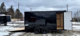 2026 Haulmark Passport Deluxe 7 x 16 Phantom Black Enclosed Cargo Trailer-7,000 GVW, 7\’ Interior, V-Nose, Ramp Door (PP716T2-D)-Phantom Black