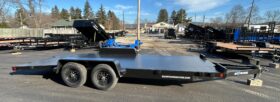 2027 BWISE / BRI-MAR 7×20-9,990 GVW FULL STEEL DECK CAR TRAILER w/DOVETAIL-5′ SLIDE-IN ADJUSTABLE RAMPS & REMOVABLE FENDERS (CH20-10-FULL)-BLACK