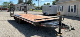 2027 BWISE 8.5×20 DECKOVER EQUIPMENT TRAILER-14,000 GVW, 6\’ ADJUSTABLE LADDER RAMPS, ELECTRIC BRAKES (EH820-14)
