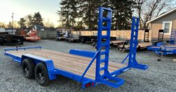 2027 BWISE / BRI-MAR 7×18-9,990 GVW LOW PROFILE EQUIPMENT TRAILER-5\’ ADJUSTABLE RAMPS & ELEC BRAKES (EH18-10ELE)-BLUE