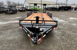 2026 BWISE / BRI-MAR 7×20-16,000 GVW LOW PROFILE EQUIPMENT TRAILER- LOCKABLE TOOL TRAY, 5\’ ADJUSTABLE RAMPS & ELECTRIC BRAKES (EH20-16)-BLACK