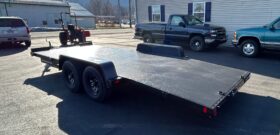 2027 BWISE / BRI-MAR 7×20-9,990 GVW FULL STEEL DECK CAR TRAILER w/DOVETAIL-5′ SLIDE-IN ADJUSTABLE RAMPS & REMOVABLE FENDERS (CH20-10-FULL)-BLACK