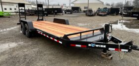 2026 BWISE / BRI-MAR 7×20-16,000 GVW LOW PROFILE EQUIPMENT TRAILER- LOCKABLE TOOL TRAY, 5\’ ADJUSTABLE RAMPS & ELECTRIC BRAKES (EH20-16)-BLACK