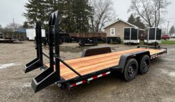2026 BWISE / BRI-MAR 7×20-16,000 GVW LOW PROFILE EQUIPMENT TRAILER- LOCKABLE TOOL TRAY, 5\’ ADJUSTABLE RAMPS & ELECTRIC BRAKES (EH20-16)-BLACK