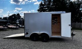 2026 HAULMARK PASSPORT DELUXE 7\’ x 12\’ ENCLOSED CARGO TRAILER-7,000 GVW, 7\’0\” INTERIOR, V-NOSE, ELECTRIC BRAKES AND RAMP DOOR (PP712T2-D)-SILVER