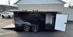 2026 HAULMARK PREMIUM MOTORCYCLE HAULER 7×14-7,000 GVW V-NOSE, ELECTRIC BRAKES AND REAR RAMP DOOR (LH714T2)-BLACKOUT PACKAGE