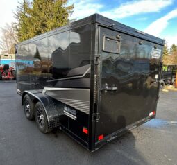 2026 HAULMARK PREMIUM MOTORCYCLE HAULER 7×14-7,000 GVW V-NOSE, ELECTRIC BRAKES AND REAR RAMP DOOR (LH714T2)-BLACKOUT PACKAGE