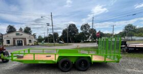 2027 BWISE 7×18 UTILITY TRAILER–7,000 GVW | TWO PIECE SPLIT DETACHABLE GATE | ELECTRIC BRAKES | (UT-718)-LIME GREEN