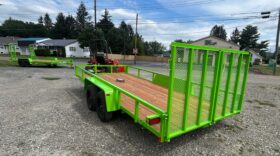 2027 BWISE 7×18 UTILITY TRAILER–7,000 GVW | TWO PIECE SPLIT DETACHABLE GATE | ELECTRIC BRAKES | (UT-718)-LIME GREEN