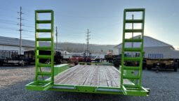 2027 BWISE / BRI-MAR 7×18-9,990 GVW LOW PROFILE EQUIPMENT TRAILER-5′ ADJUSTABLE RAMPS & ELEC BRAKES (EH18-10ELE)-LIME GREEN