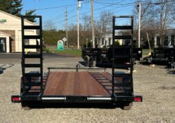 2027 BWISE / BRI-MAR 7×16-9,990 GVW LOW PROFILE EQUIPMENT TRAILER-5′ ADJUSTABLE RAMPS & ELEC BRAKES (EH16-10ELE)-BLACK