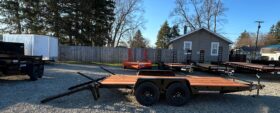 2027 BWISE / BRI-MAR 7×16-9,990 GVW LOW PROFILE EQUIPMENT TRAILER-5′ ADJUSTABLE RAMPS & ELEC BRAKES (EH16-10ELE)-BLACK