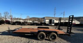 2027 BWISE / BRI-MAR 7×16-9,990 GVW LOW PROFILE EQUIPMENT TRAILER-5′ ADJUSTABLE RAMPS & ELEC BRAKES (EH16-10ELE)-BLACK