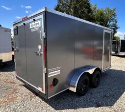 2027 7 X 14 Haulmark Passport Deluxe Enclosed Trailer-7,000 GVW, 7\’0\” Interior, V-Nose, Ramp Door (PP714T2-D)-Gray