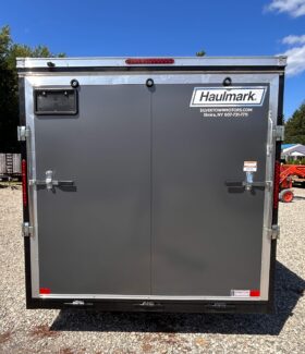 2027 7 X 14 Haulmark Passport Deluxe Enclosed Trailer-7,000 GVW, 7\’0\” Interior, V-Nose, Ramp Door (PP714T2-D)-Gray
