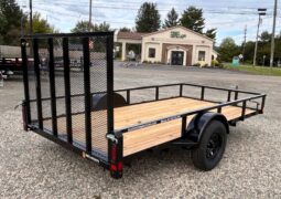 2027 BELMONT 6×12-3k UTILITY TRAILER w/SPRING ASSISTED 4′ FOLD FLAT MESH GATE (UT612TT)-BLACK