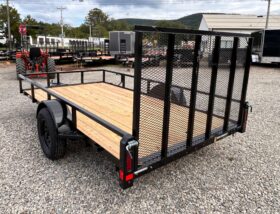 2027 BELMONT 6×12-3k UTILITY TRAILER w/SPRING ASSISTED 4′ FOLD FLAT MESH GATE (UT612TT)-BLACK