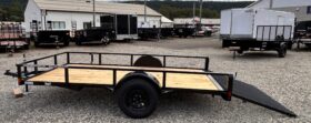 2027 BELMONT 6×12-3k UTILITY TRAILER w/SPRING ASSISTED 4′ FOLD FLAT MESH GATE (UT612TT)-BLACK